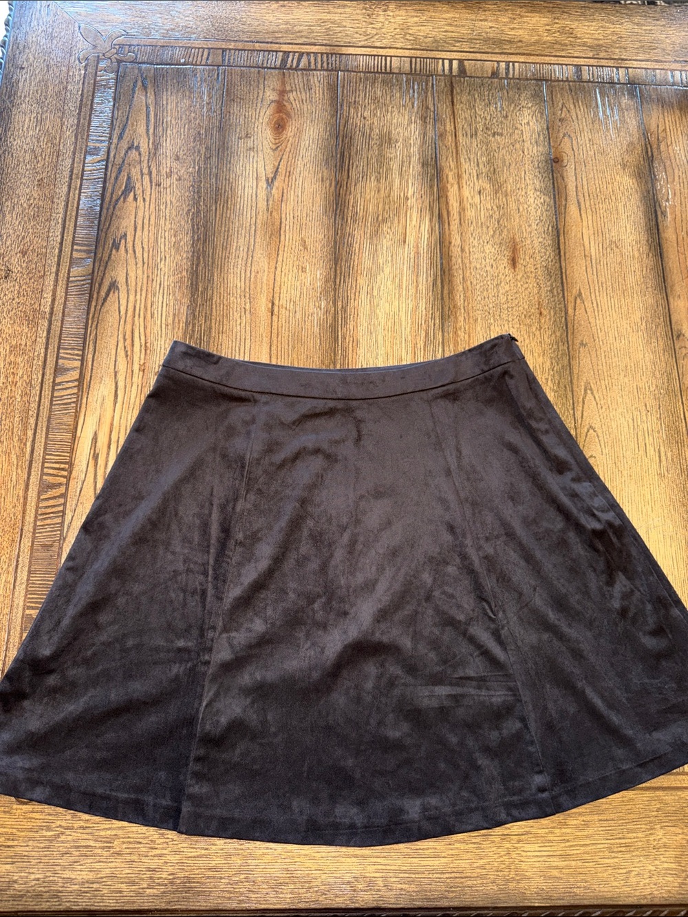 Pixley Black A-Line Faux Suede Skirt